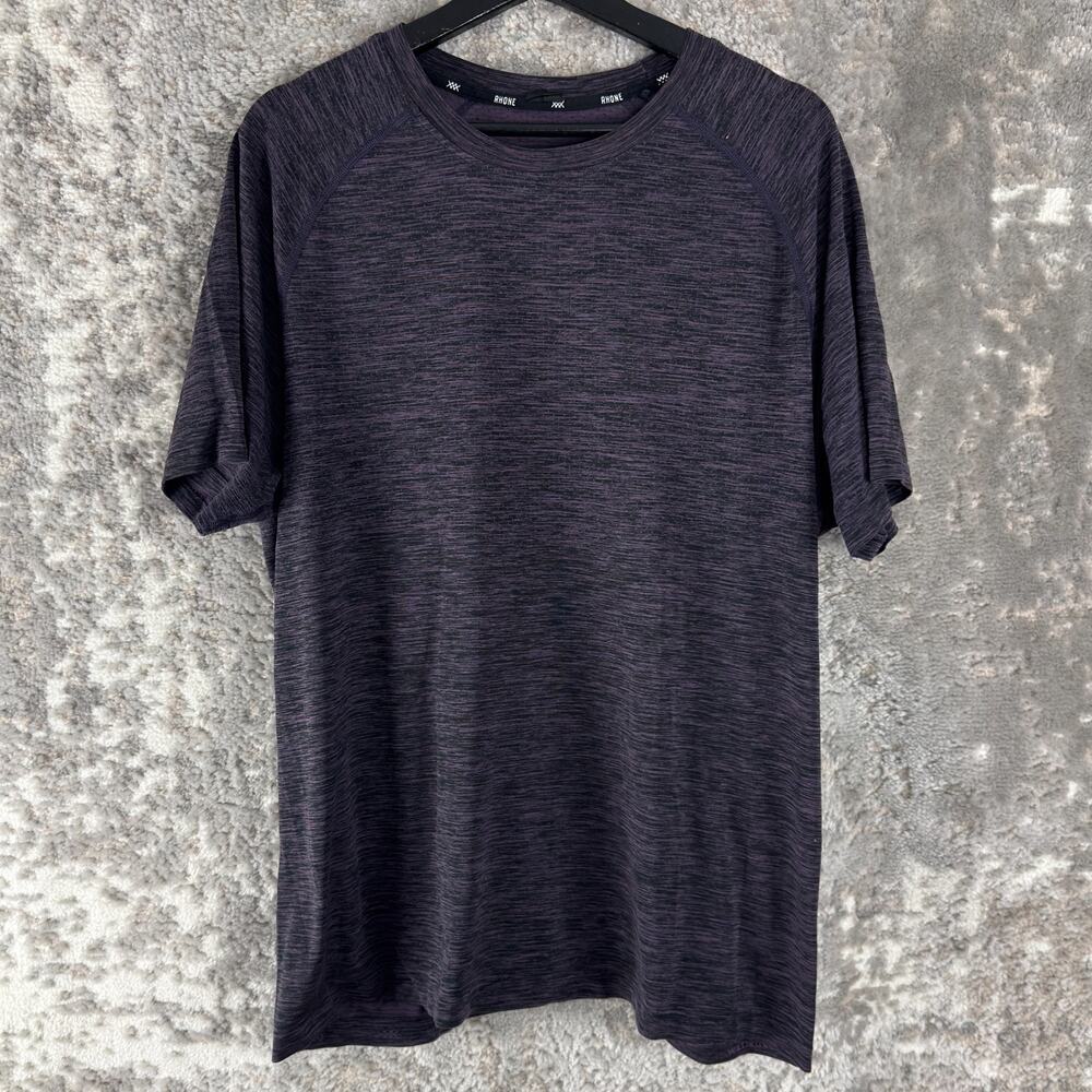 Rhone Size L Minimalist Casual T Shirt Purple Short Sleeve Pullover Crew Neck